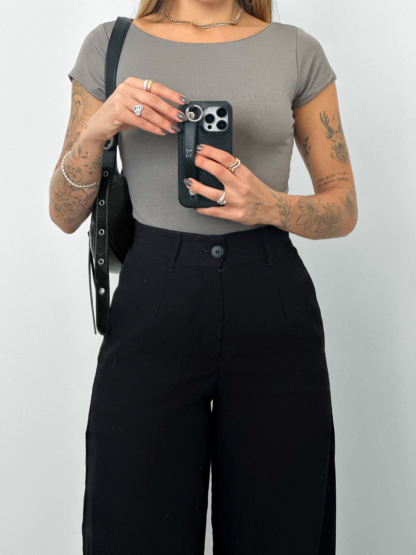 Gray Short Sleeve Bodysuit