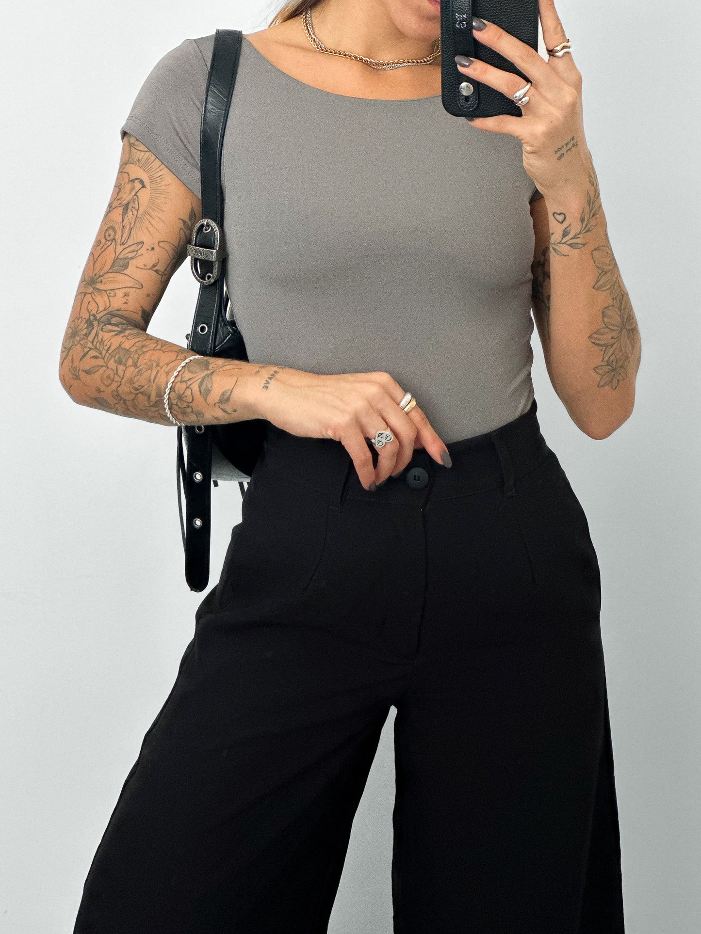 Gray Short Sleeve Bodysuit