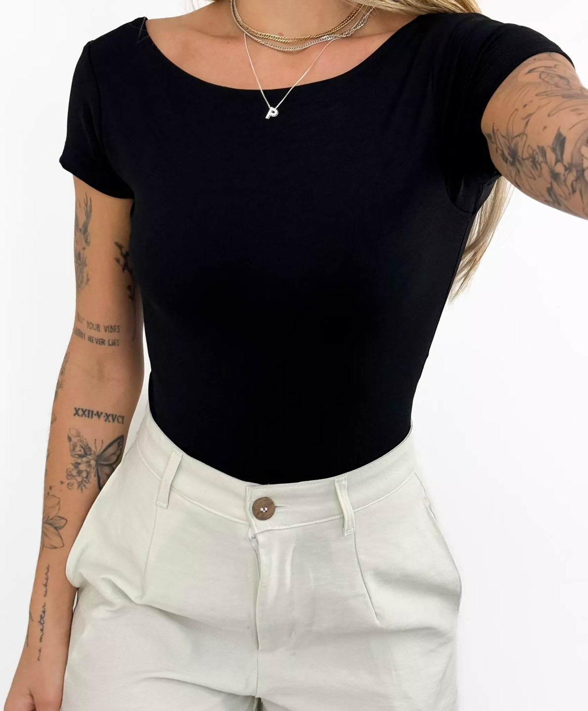 Black Short Sleeve Bodysuit