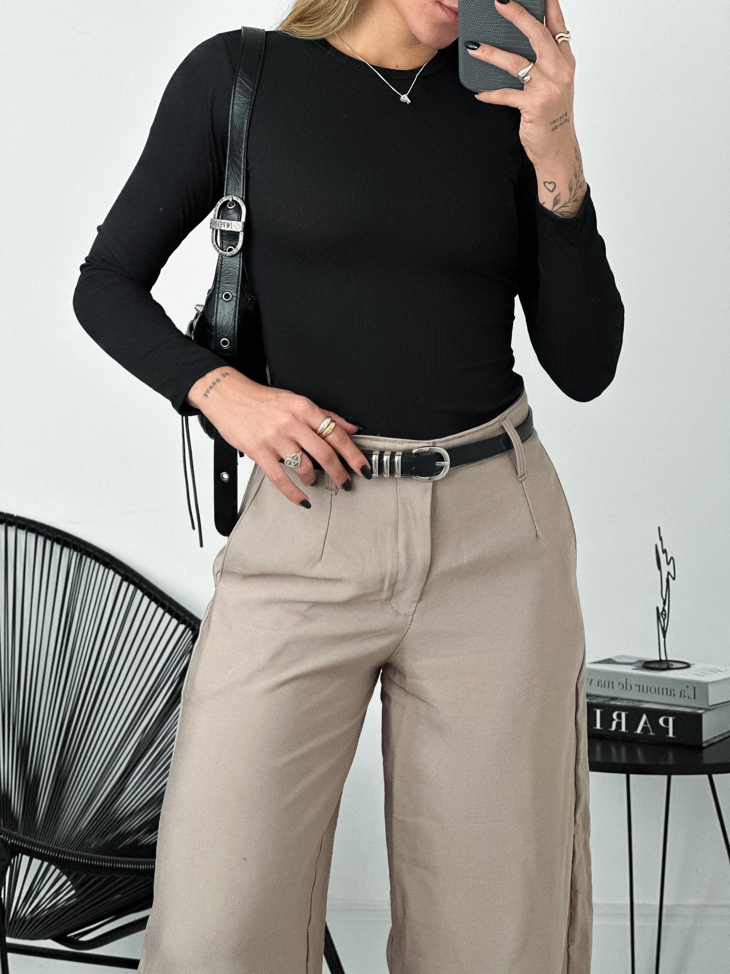 Gray Pleated Pants