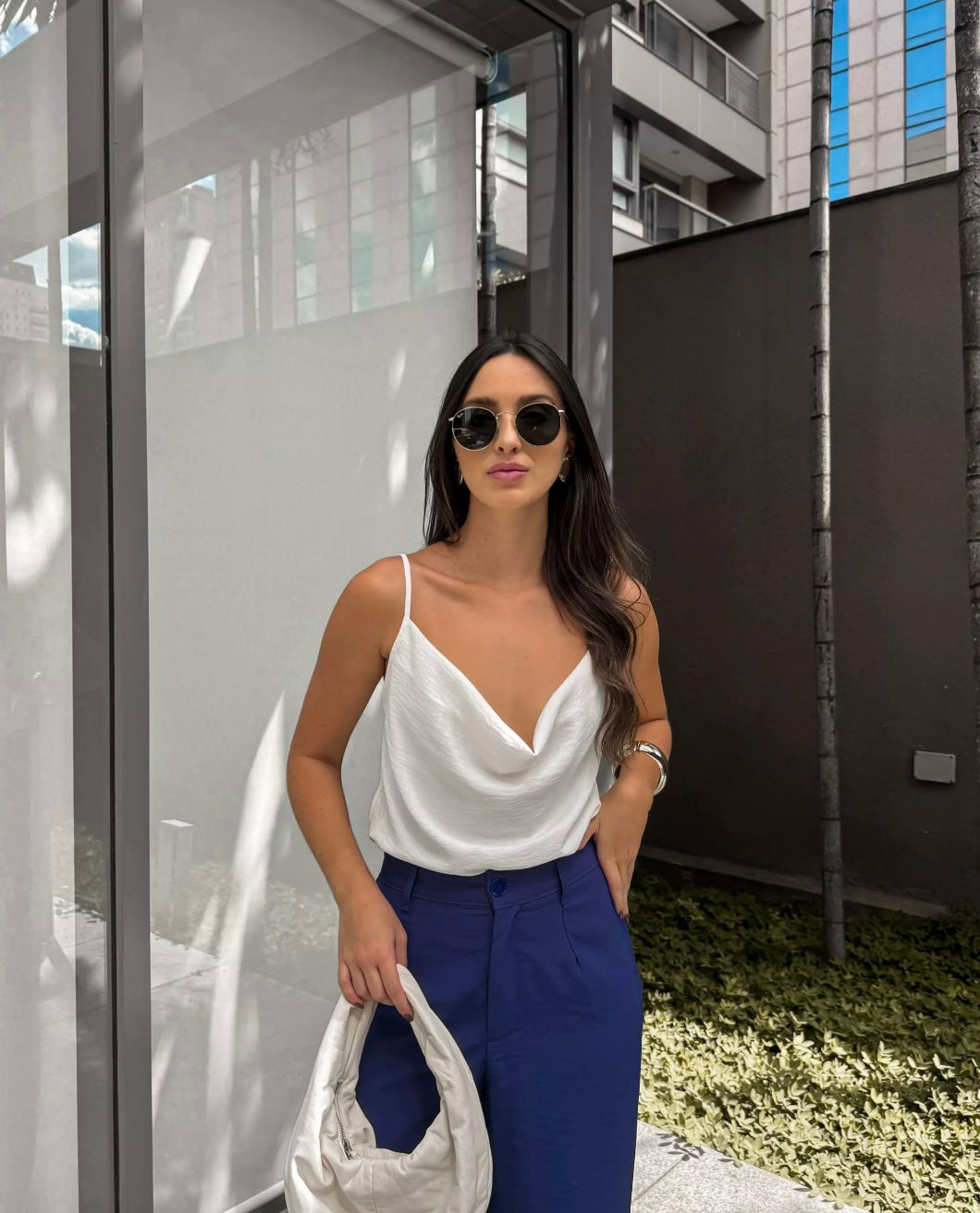White Drape Top