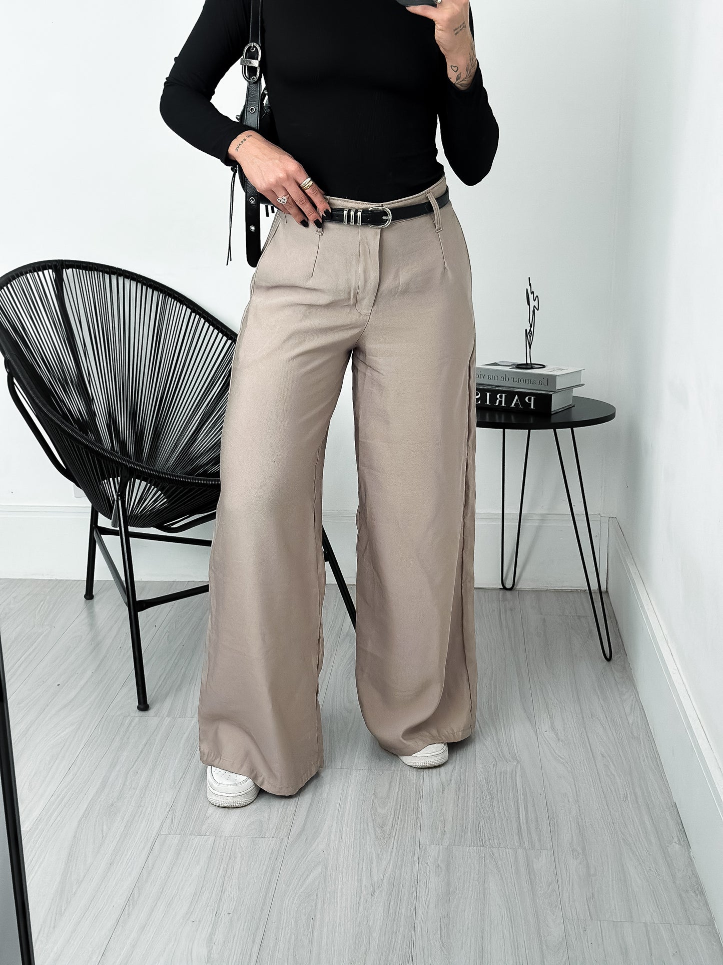 Gray Pleated Pants