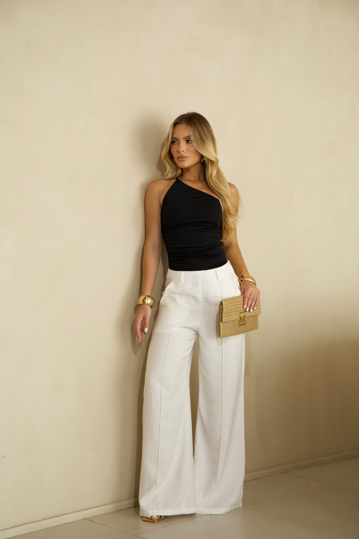 Black One-Shoulder Bodysuit