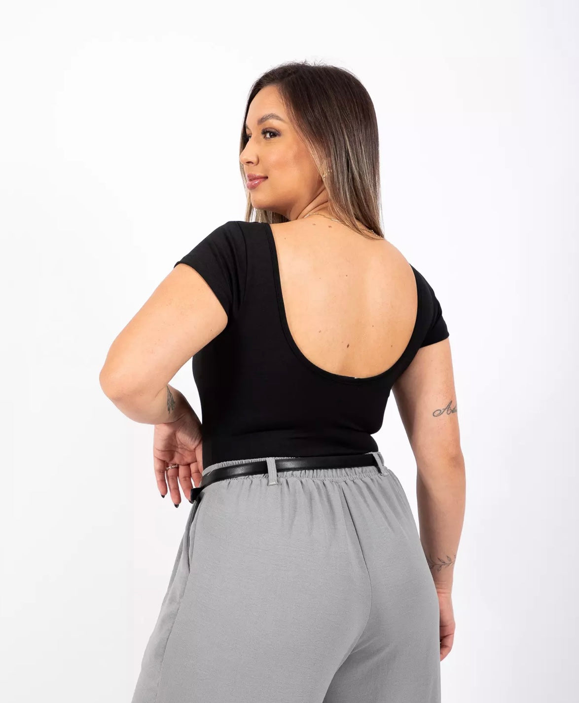 Black Short Sleeve Bodysuit