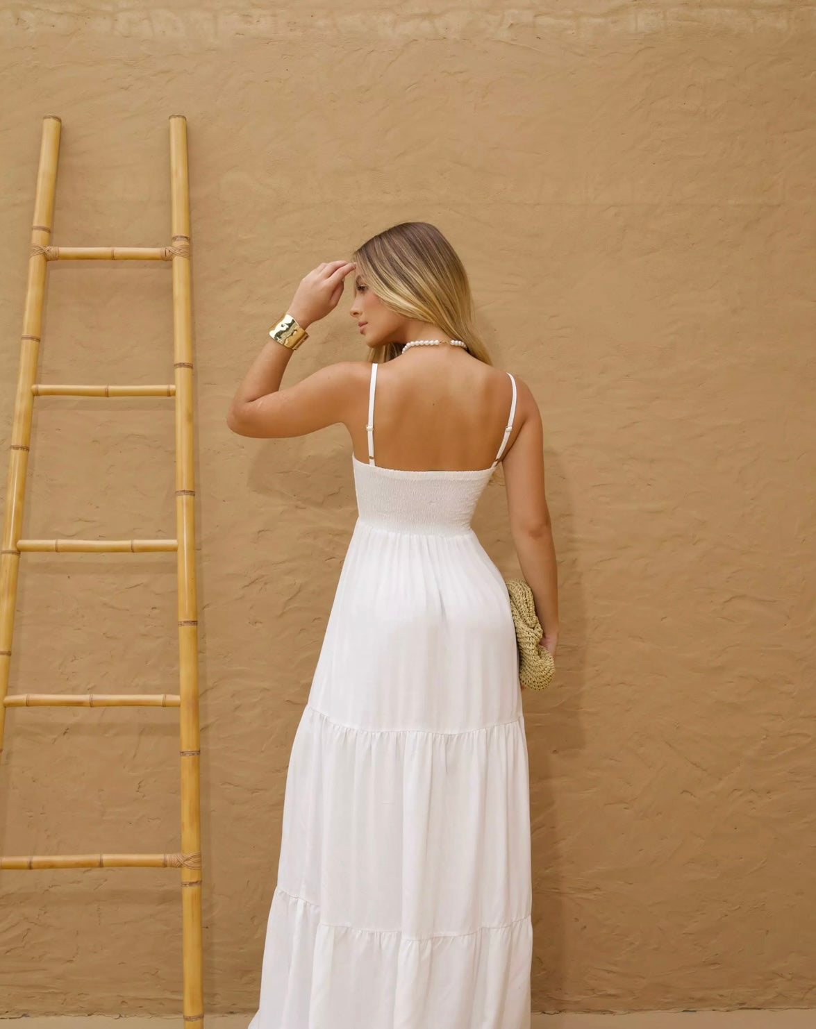 White Tiered Maxi Dress