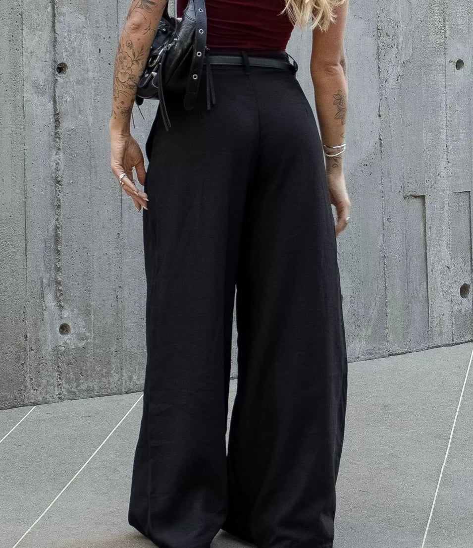 Black Pleated Pants