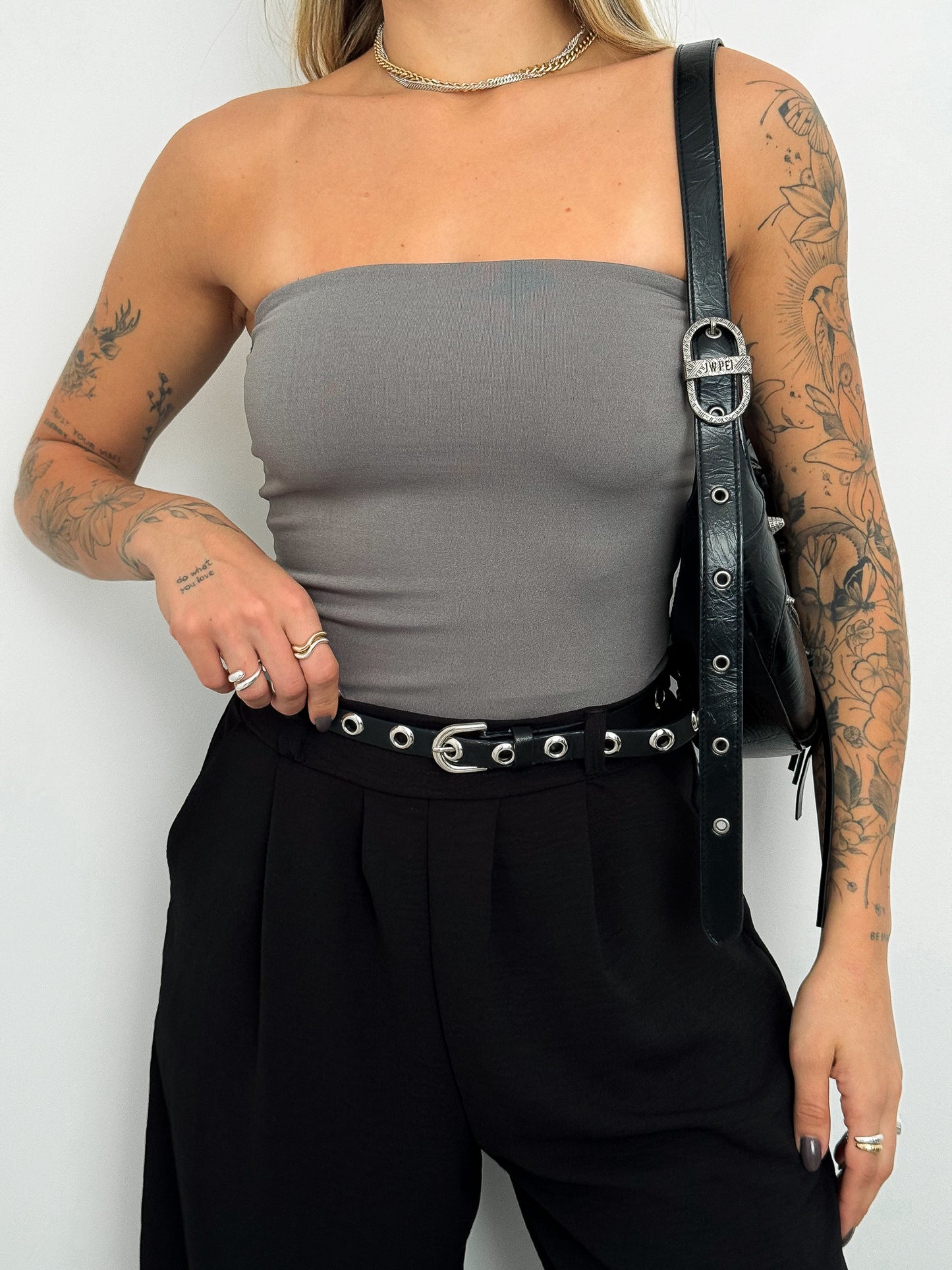 Gray Sleeveless Bodysuit