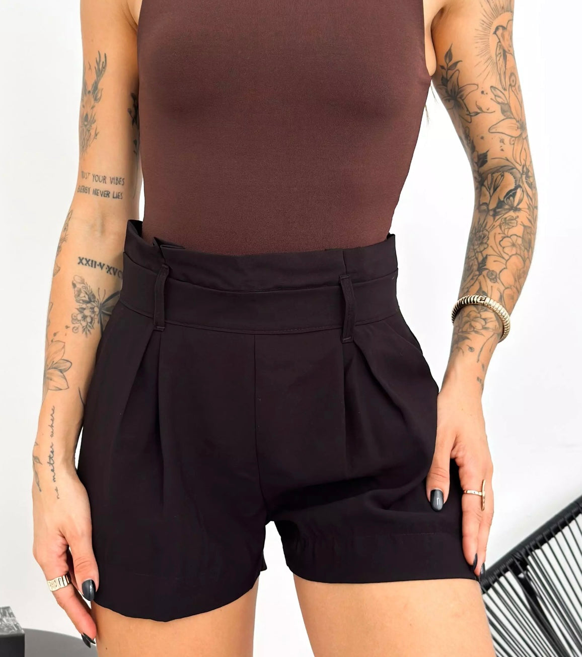 Black High-Waist Short