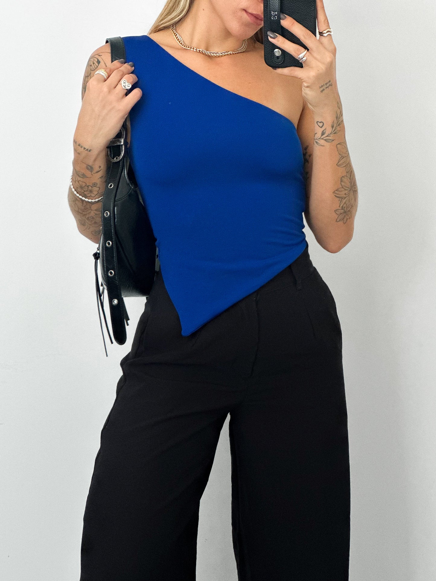 Blue Asymmetrical Top