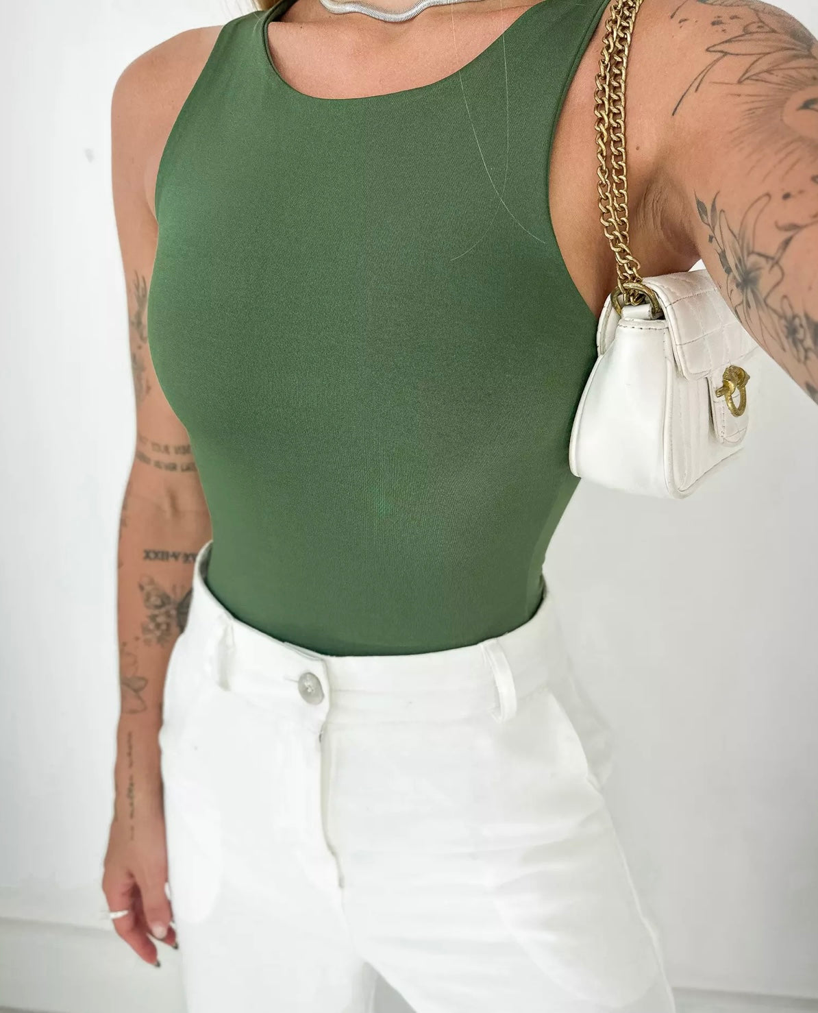 Green Tank Bodysuit