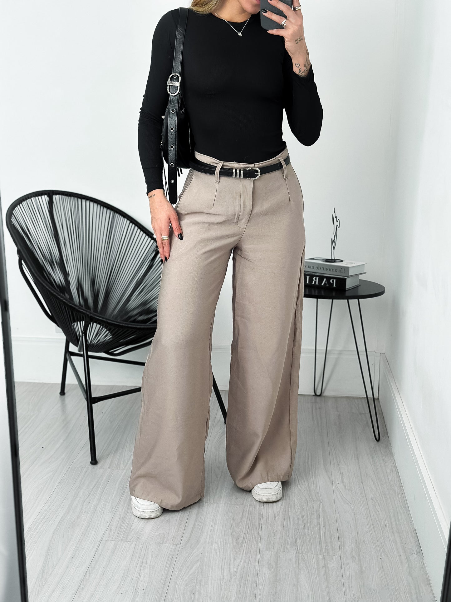Gray Pleated Pants