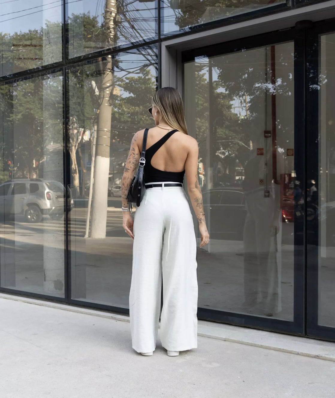 White Pleated Pants
