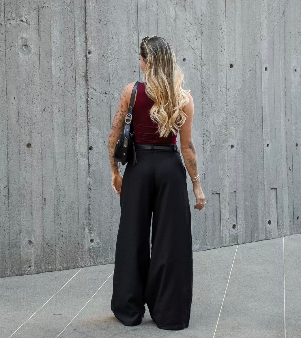 Black Pleated Pants