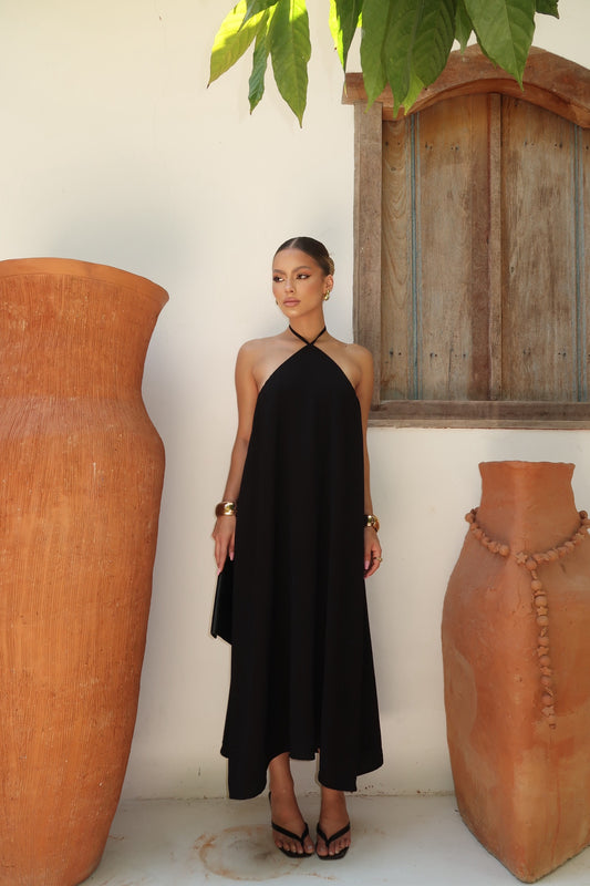 Black Halter Maxi Dress