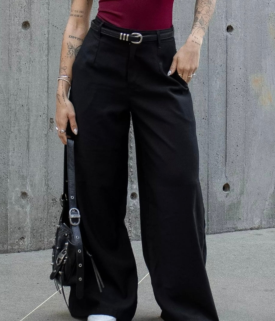 Black Pleated Pants