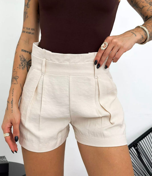 Beige High-Waist Short