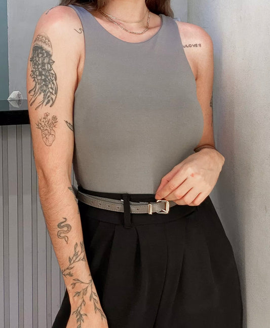 Gray Tank Bodysuit