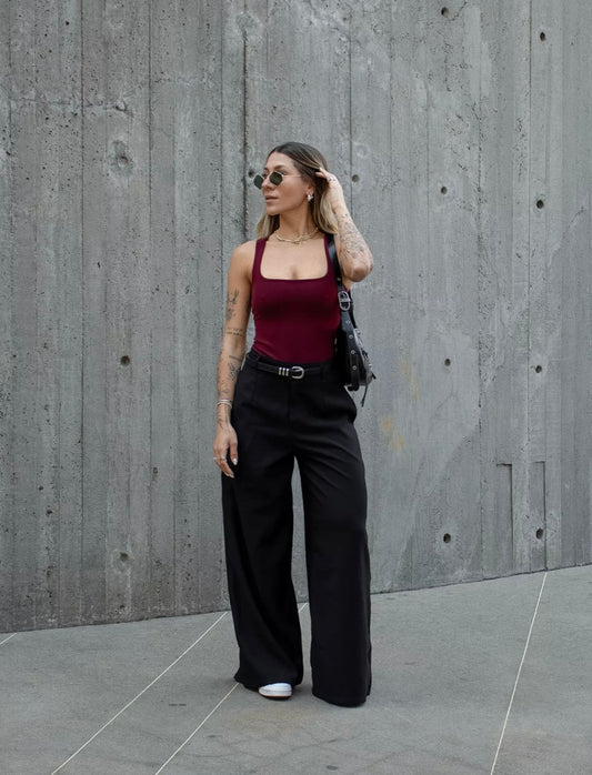 Black Pleated Pants