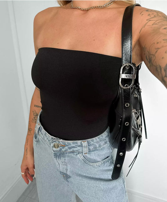 Black Sleeveless Bodysuit